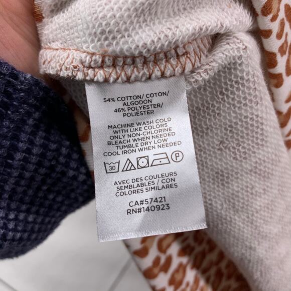 Lou & Grey Leopard Print Pullover Womens Small NWT Oversized Soft Terry Casual - Picture 6 of 8